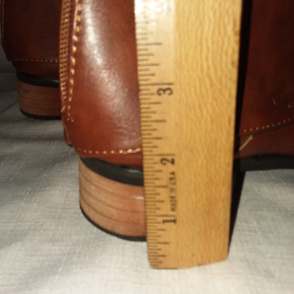 Brown Zip Up Lace Up Faux Leather Combat Moto Style Boots Women's Sz 37 US 6 EUC - Picture 11 of 14